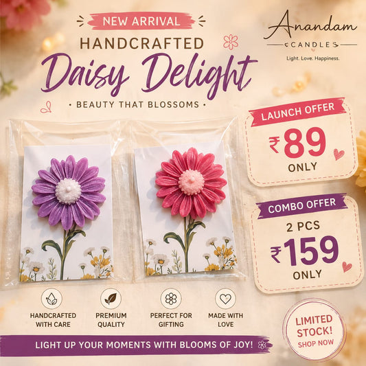 Anandam Daisy Designer Candle | Handcrafted Floral Decorative Candle | Home Décor & Gifting  Product Description